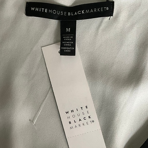 WHBM Black White Colorblock Kimono Sleeve Layered Blouse Sz M Travel Cruise NEW - Picture 6 of 10